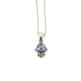 Dotted Opal Hamsa Necklace