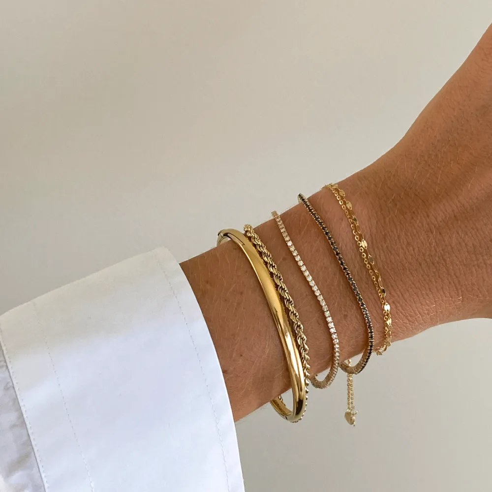 Double Chain Curb Bracelet in 10k Gold