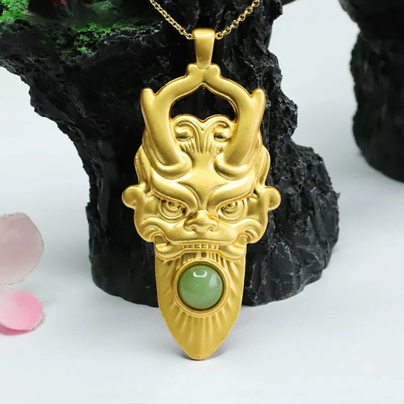 Dragon Head Jade Pendantcrafted from Hotan Jasper