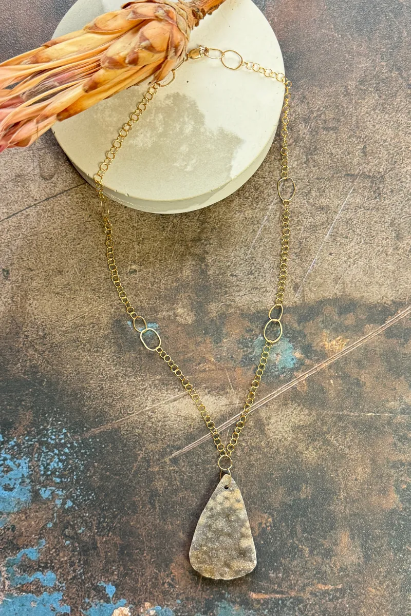 Druzy Triangle Necklace