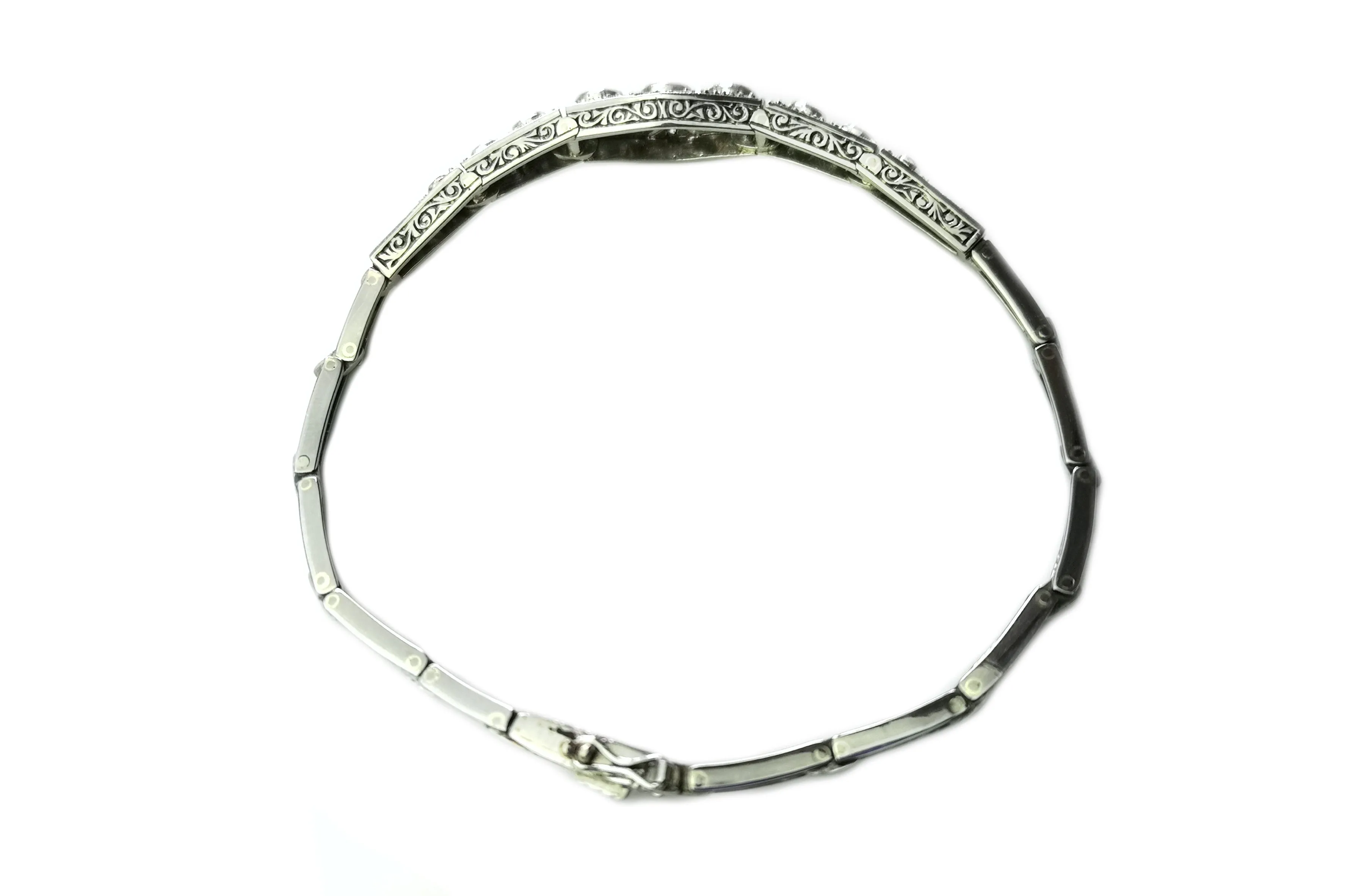 Edwardian 1.07ct Old Cut Diamond Bracelet 6.25in