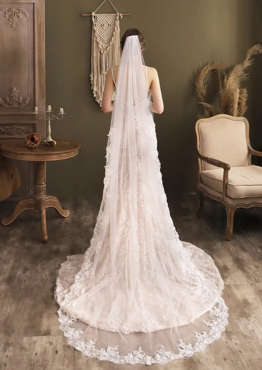 Elizabeth | Lace Long Veil