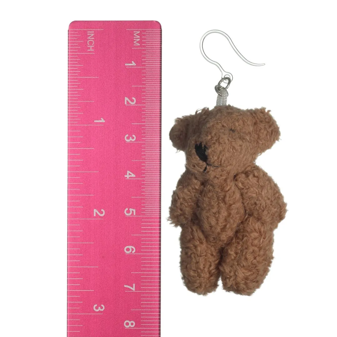 Exaggerated Teddy Bear Dangles Hypoallergenic Earrings for Sensitive Ears Made with Plastic Posts