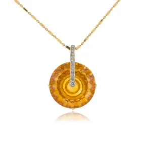 Fancy - Shaped Citrine with Diamond Bar Pendant