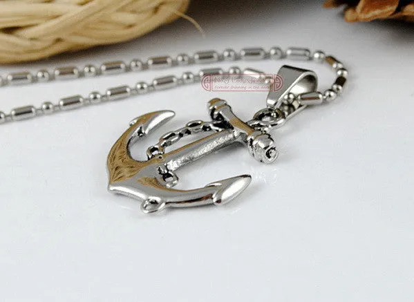 Fashion Pirate Jewelry, 316L Stainless Steel Anchor Pendant Necklace For Men&Women Jewelry