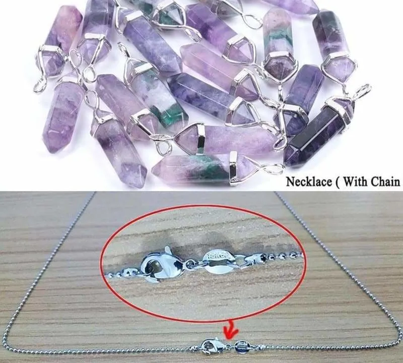 Fluorite Necklace Pendant Natural