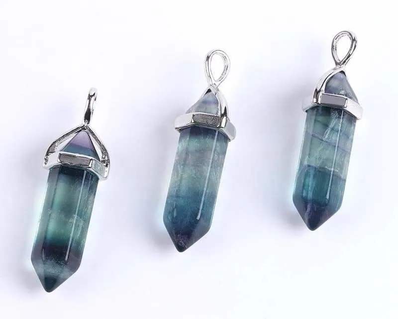 Fluorite Necklace Pendant Natural