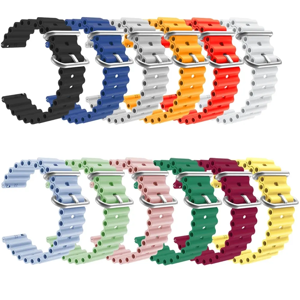 Fossil 18mm Range compatible Silicone Ocean Bands Watch Straps