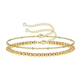 Full gold ball double chain bracelet – Tarnish Proof Jewellery