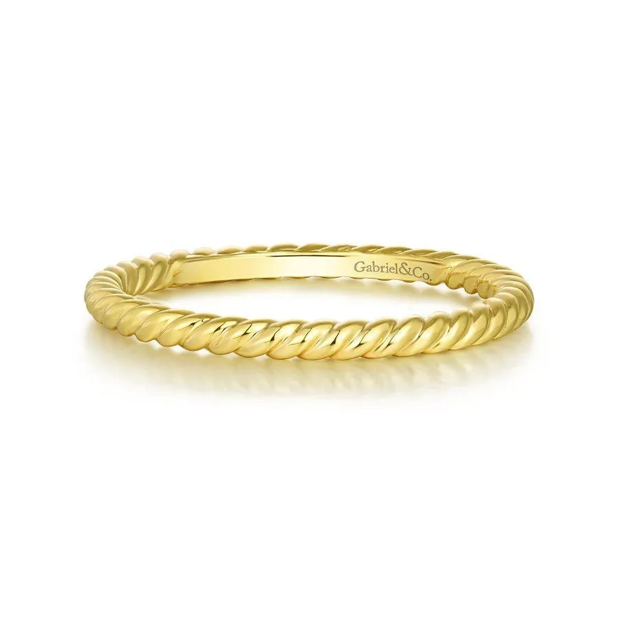 Gabriel & Co. Stackable 14K Yellow Gold Twisted Rope Stackable Ring