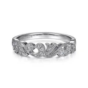 Gabriel & Co. Vintage Style Filigree Scrollwork Diamond Ring