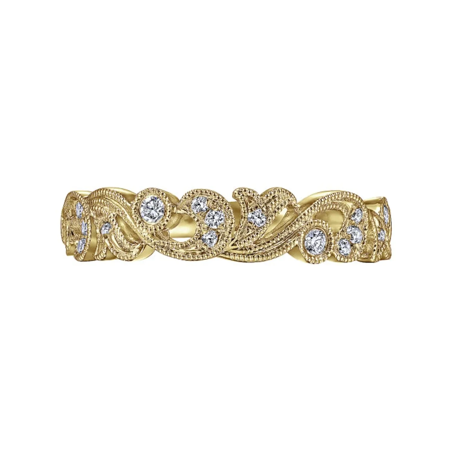 Gabriel & Co. Vintage Style Filigree Scrollwork Diamond Ring