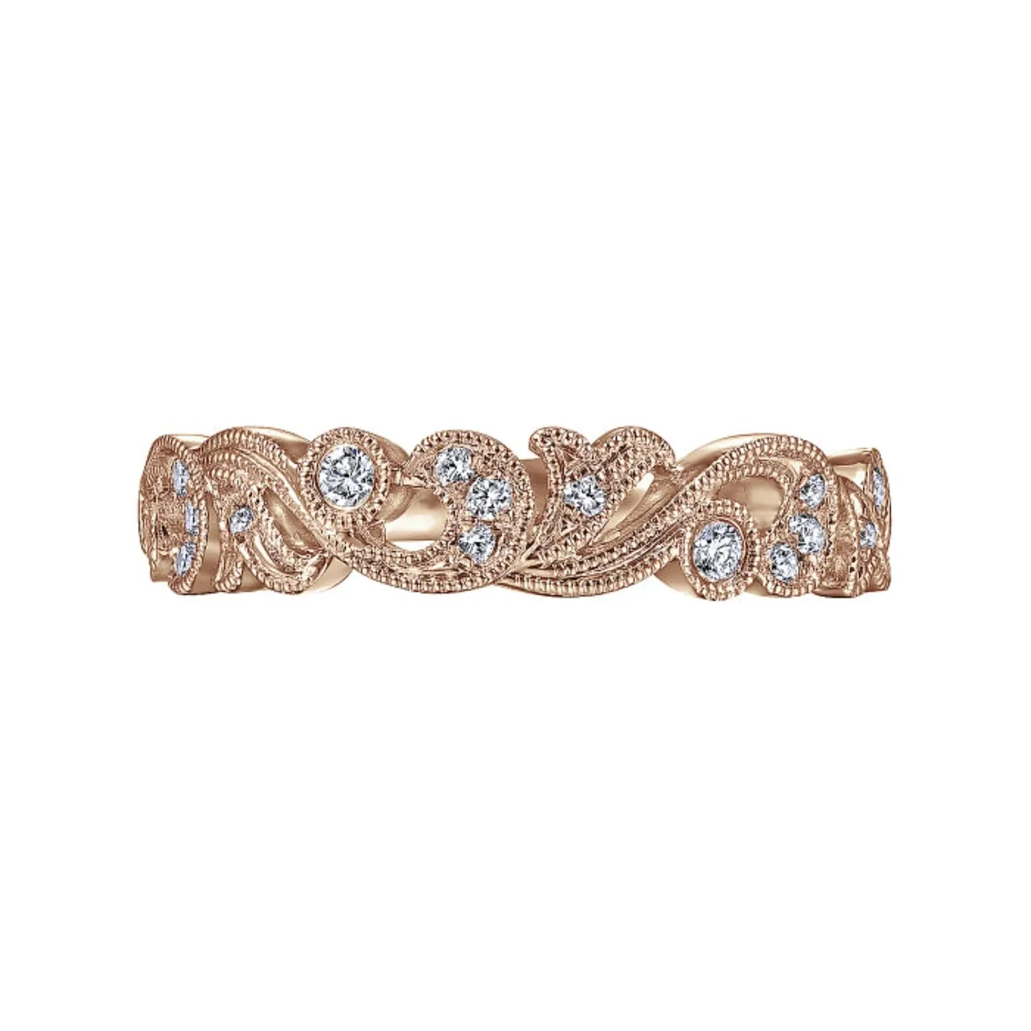 Gabriel & Co. Vintage Style Filigree Scrollwork Diamond Ring