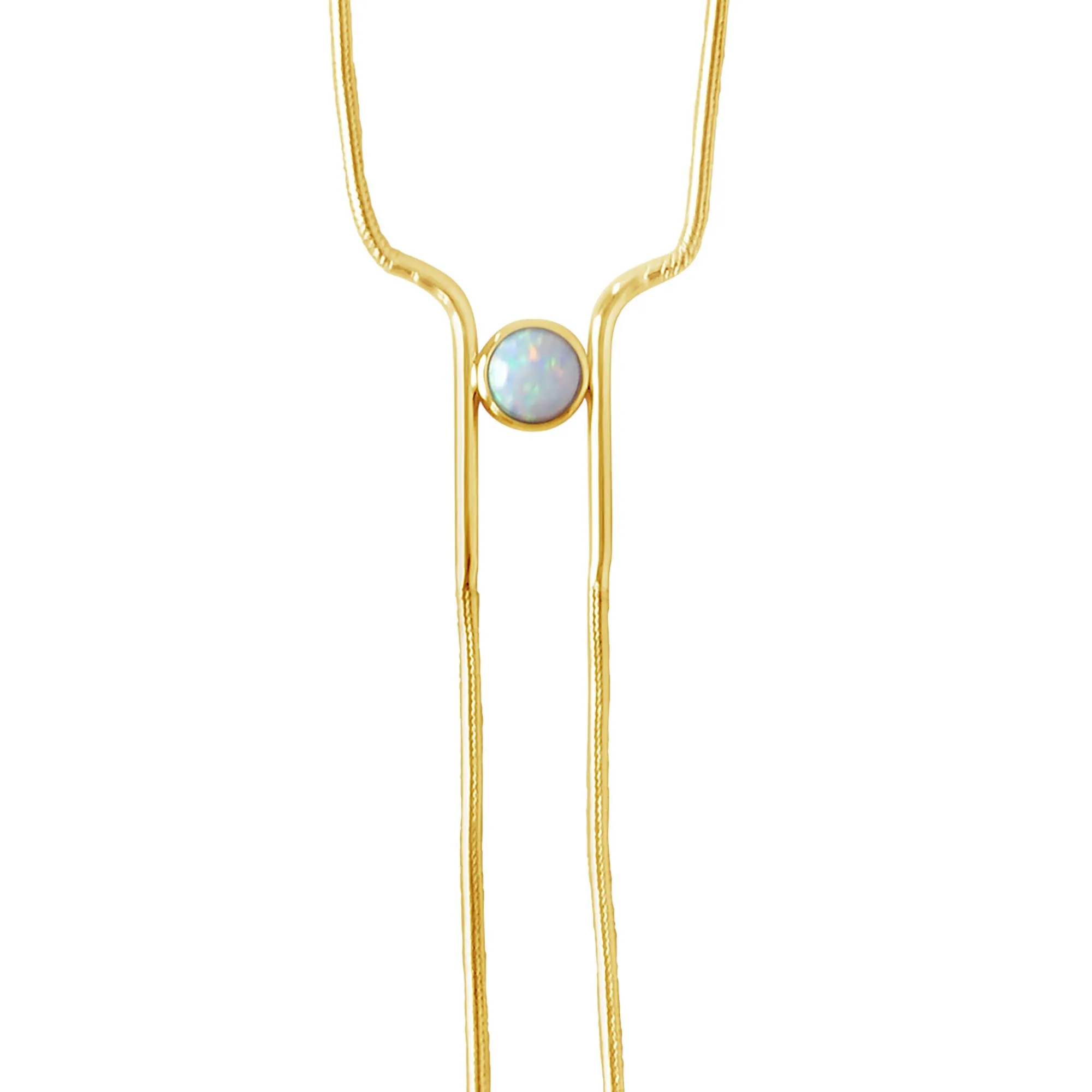 Glamrocks Jewelry - Ocean Drive Bolo- Opal- Gold