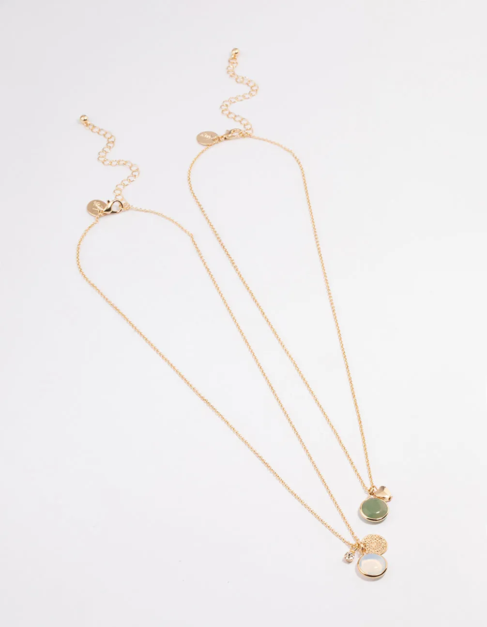 Gold & Green Semi-Precious Jingle Necklace Pack