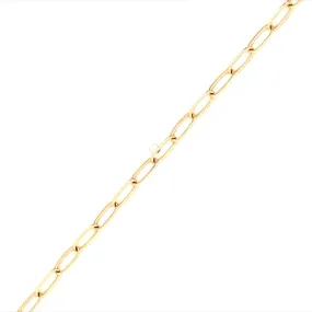 Gold Bracelet Paperclip Link 14 Karat Yellow Gold Encircle Permanent