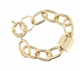 Gold Hammered Chain Bracelet