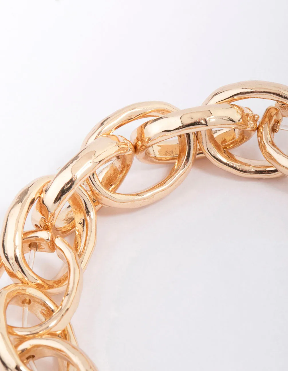 Gold Large Chain Stretch Bracelet