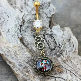 Gold Plated Elephant Pendant Dangle Navel Ring