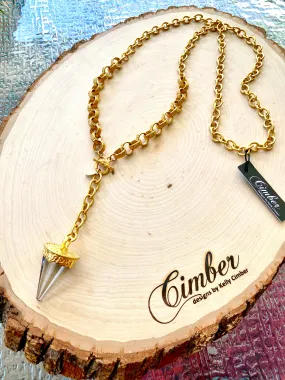 Gold Quartz Y-Style Necklace