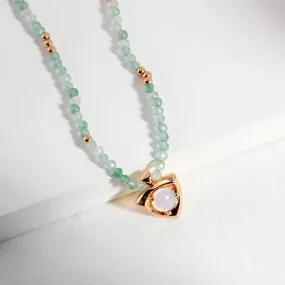 Green Strawberry Quartz Opal Necklace