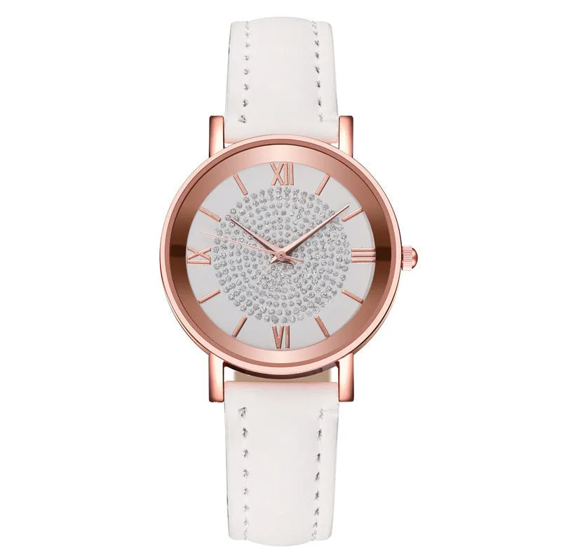 Gypsophila Watch Women's Fashion Multi-Color Roman Scale Quartz Wrist Watch Women's