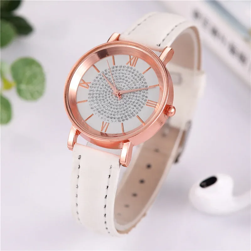 Gypsophila Watch Women's Fashion Multi-Color Roman Scale Quartz Wrist Watch Women's