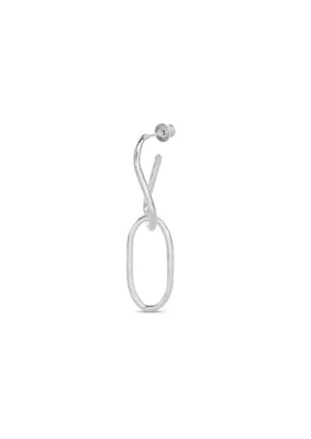 Hammered Chain 2 Links Earring Silver