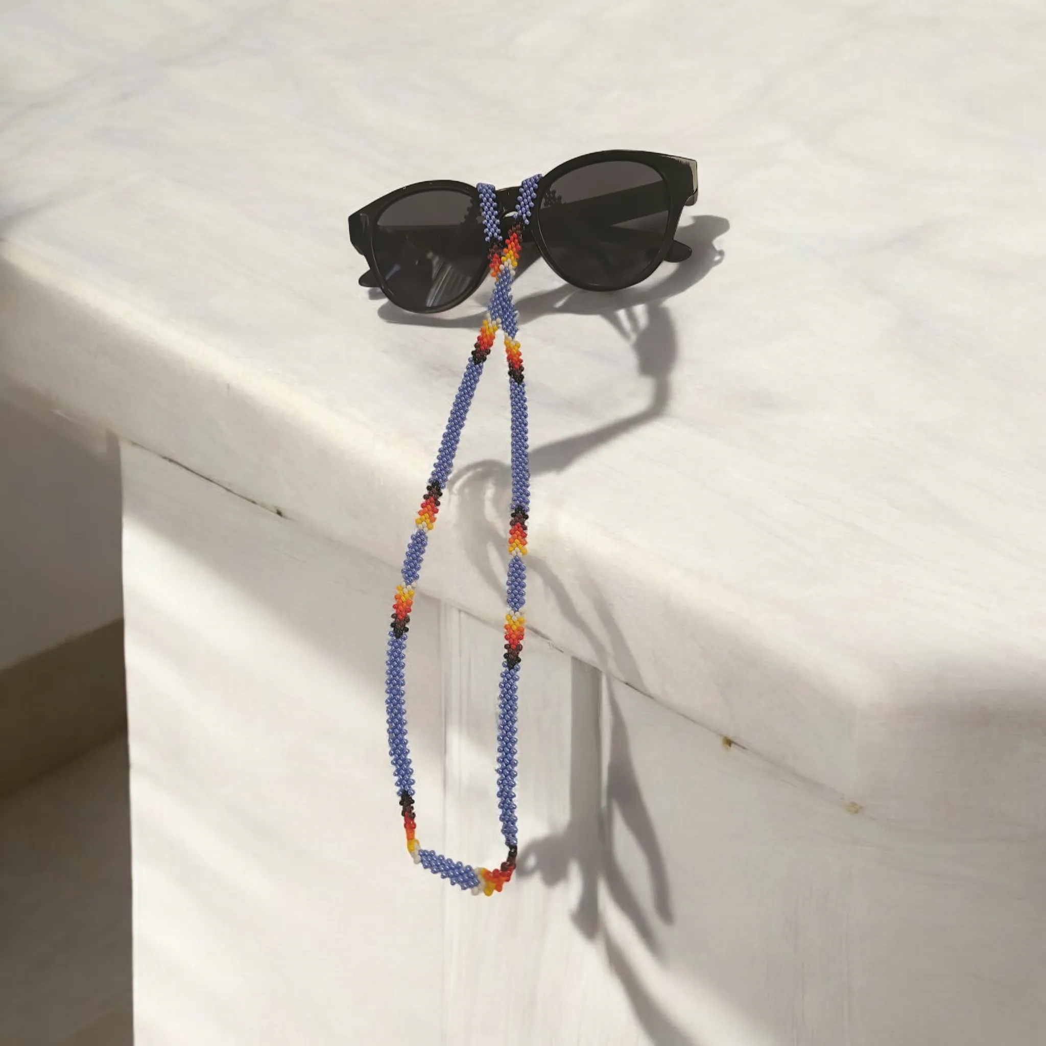 Handmade glasses  chain ( blue )