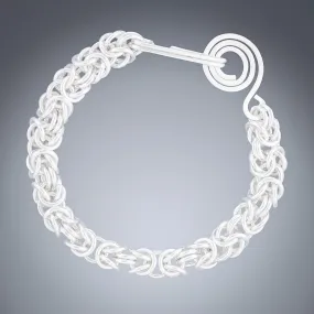 Handwoven Chunky Byzantine Bracelet in Argentium Sterling Silver