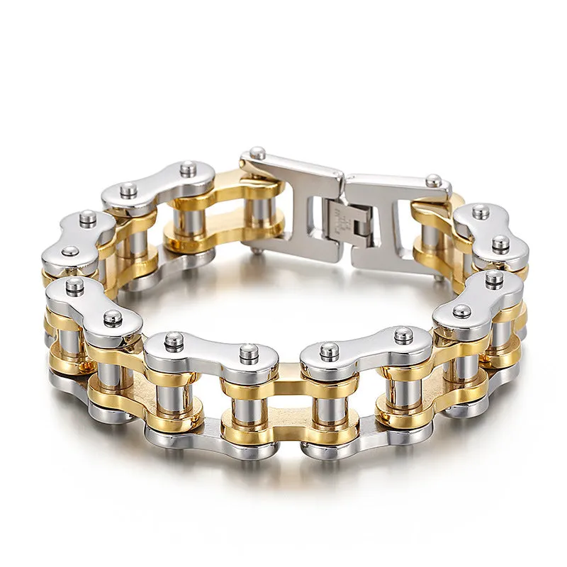 Hip-Hop Wind Bike Men's Titanium Steel Bracelet - European & American Style