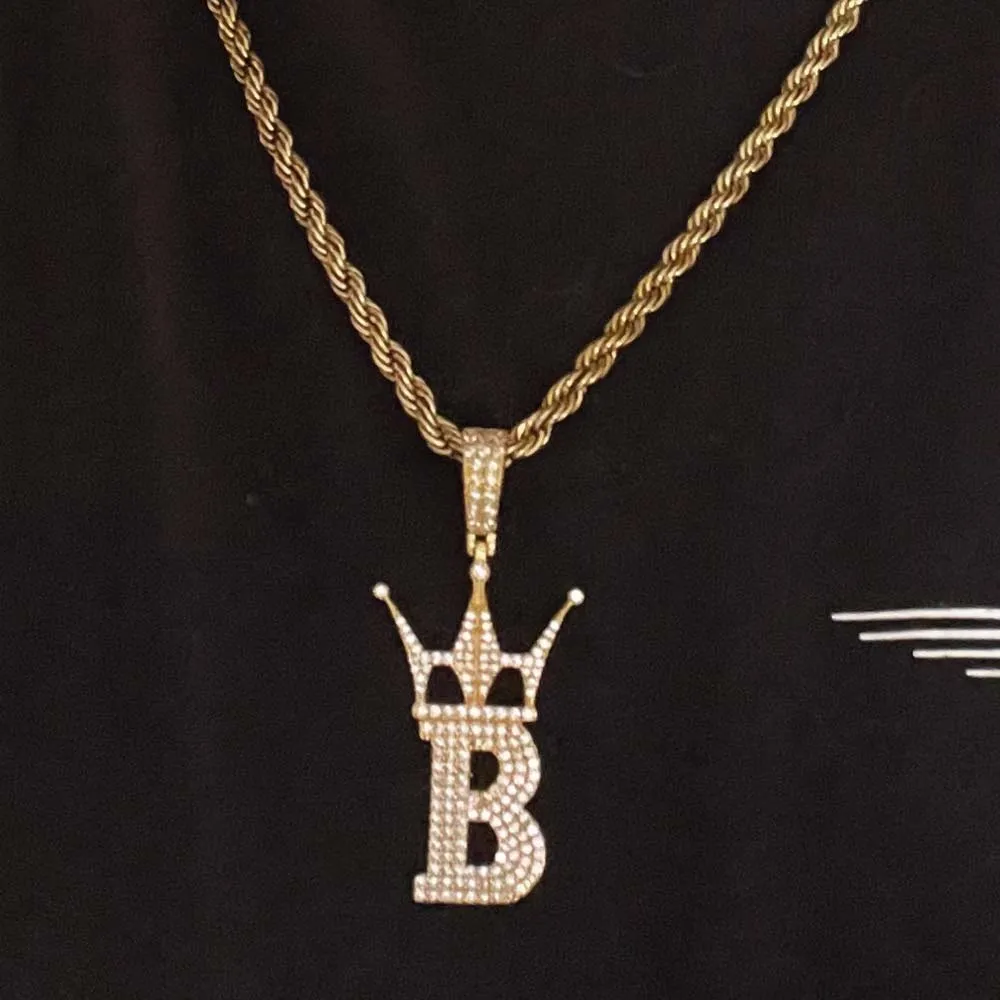 HipHopBling Logo .925 Silver Gold CZ Iced Out Pendant