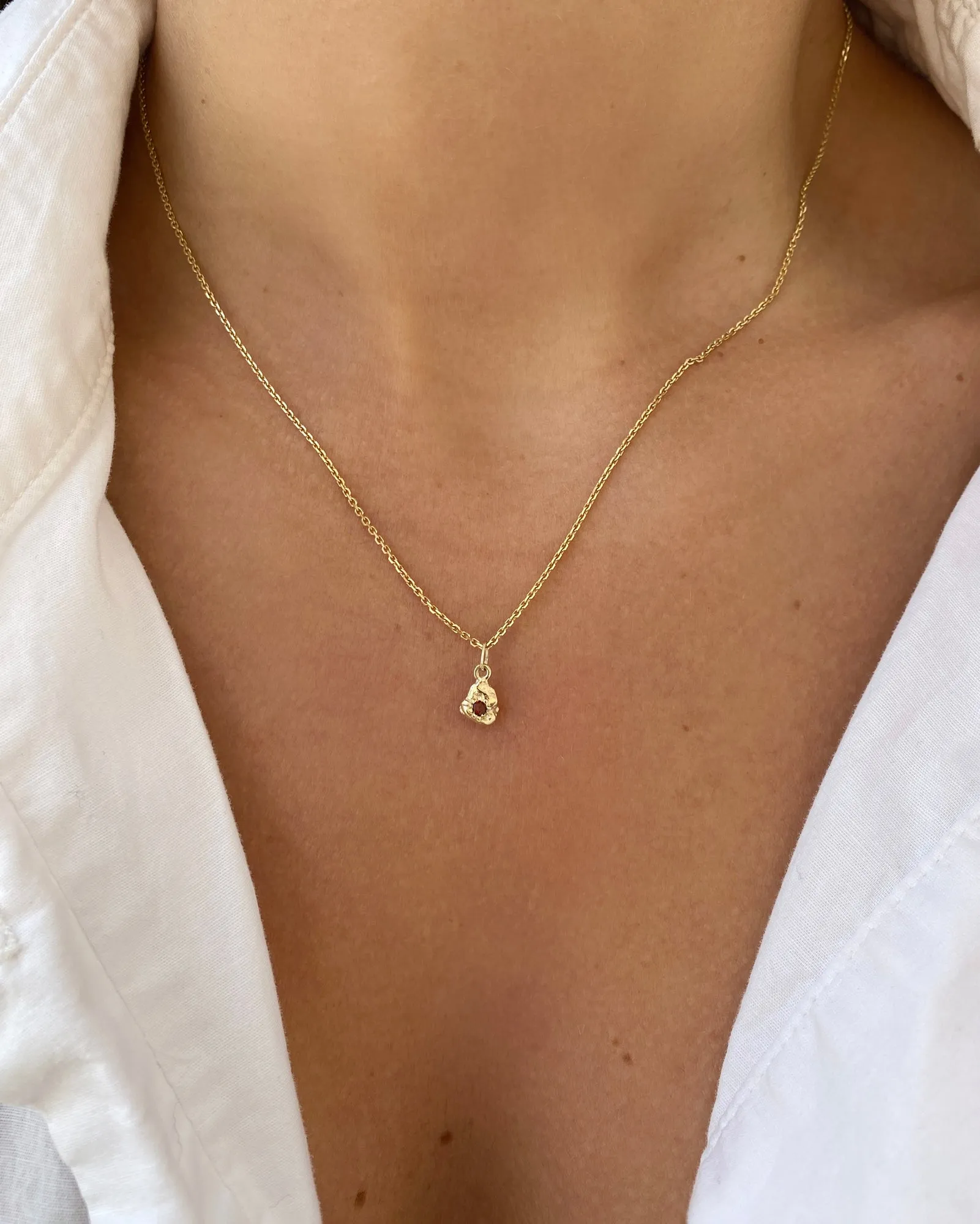 Ingot Stone Pendant | Yellow Gold