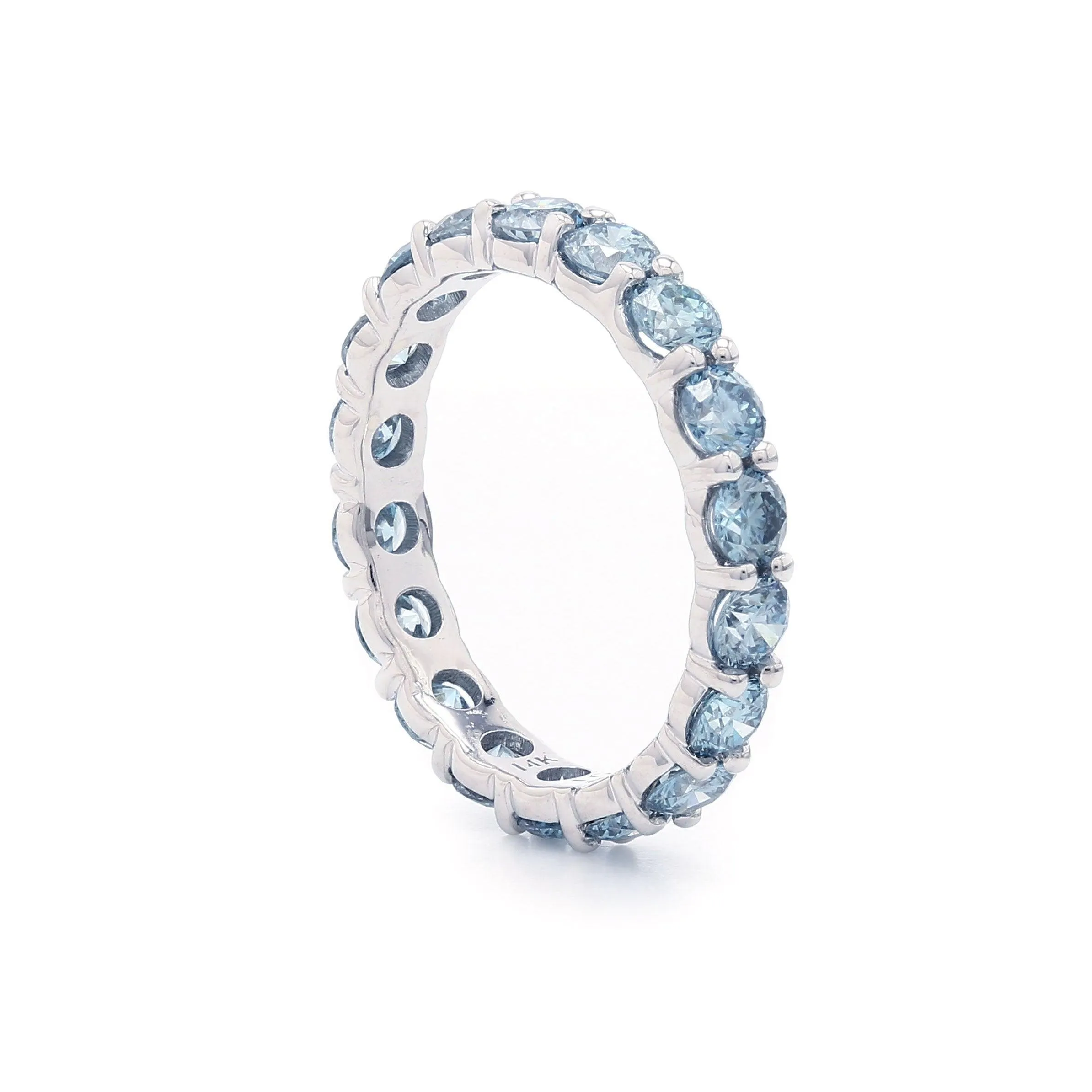 Ivory Ring 2 1/2 Ctw Blue