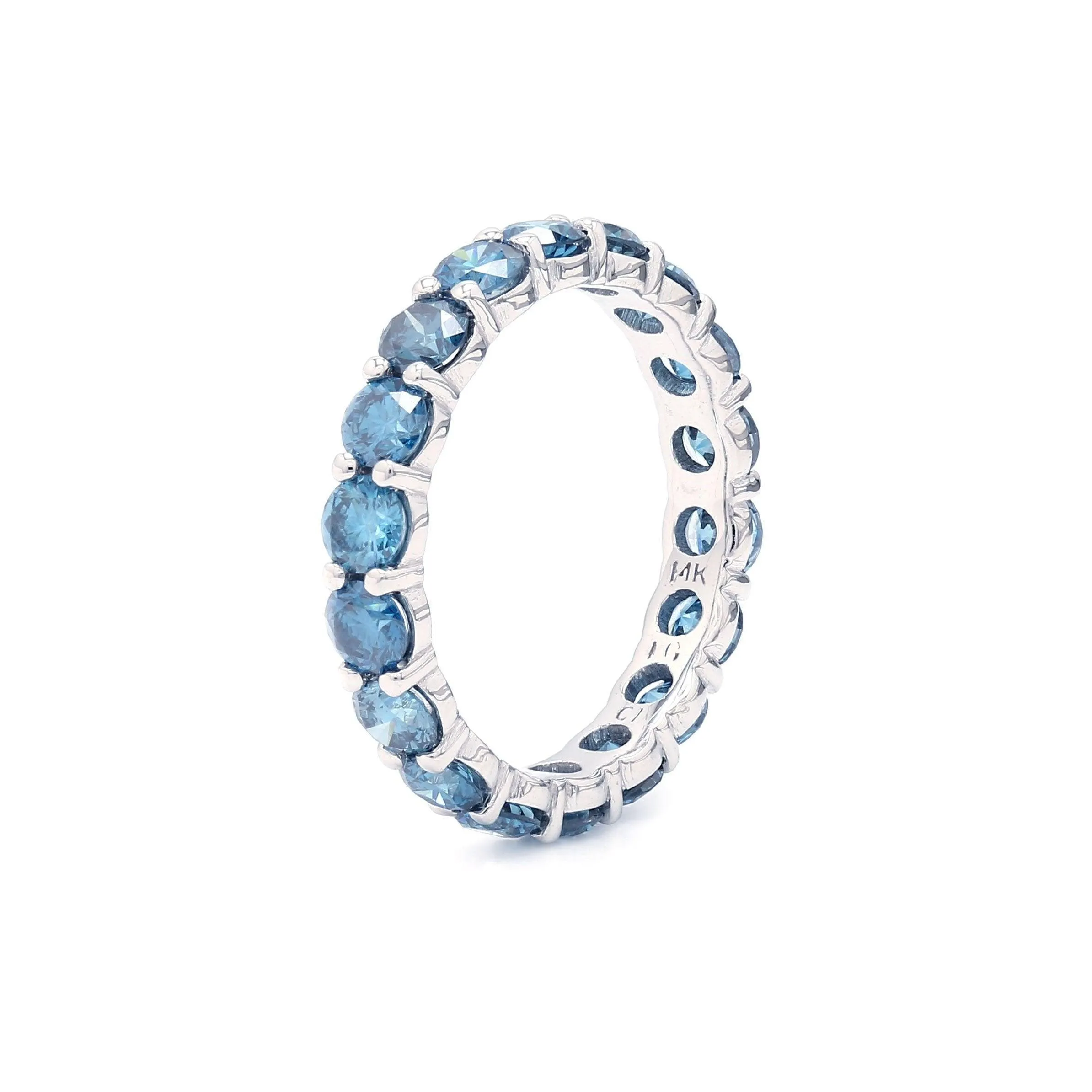 Ivory Ring 2 1/2 Ctw Blue