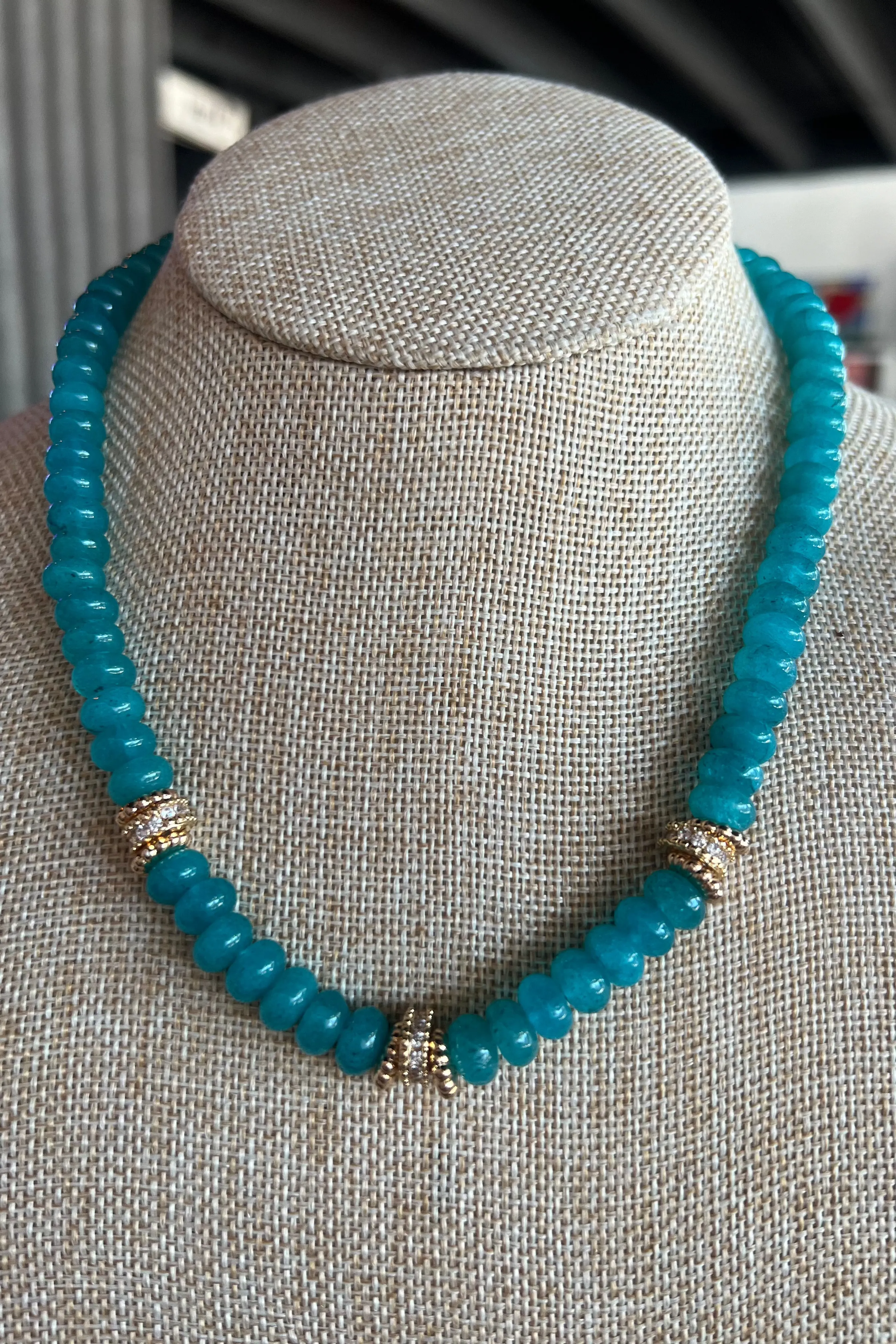 JANE MARIE | Teal Semi-Precious Beaded Necklace