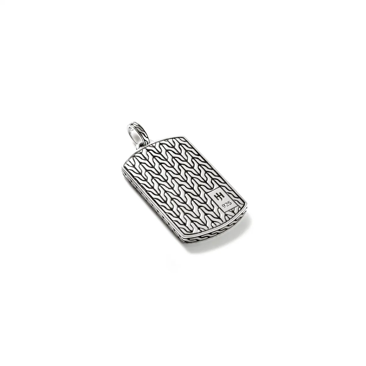 John Hardy Mens Classic Chain Sterling Silver Dog Tag Pendant