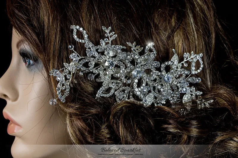 Karmala Garden Floral Spray Hair Comb | Swarovski Crystal