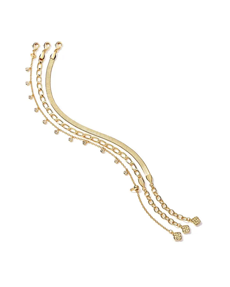 Kassie Set of 3 Chain Bracelet in Gold by Kendra Scott