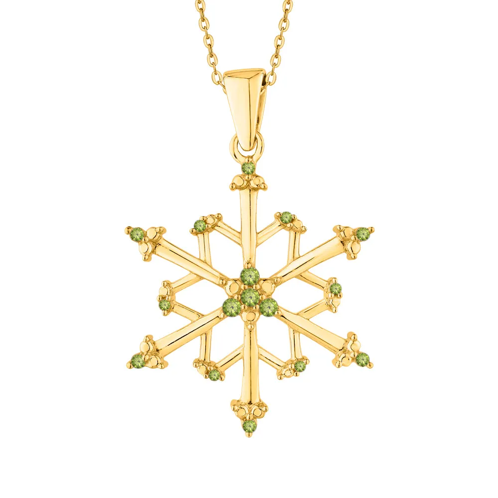 KATARINA 4 1/20 cttw Natural Gemstone Floral Snowflake Pendant Necklace