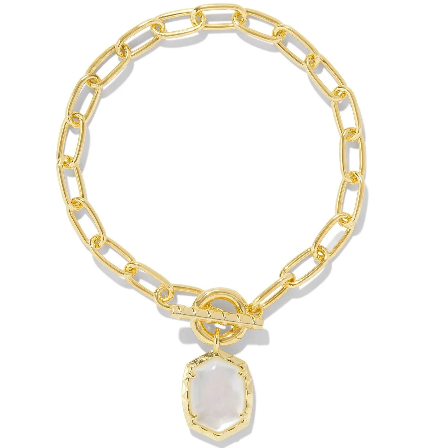 Kendra Scott | Daphne Gold Link and Chain Bracelet in Ivory Mother of Pearl