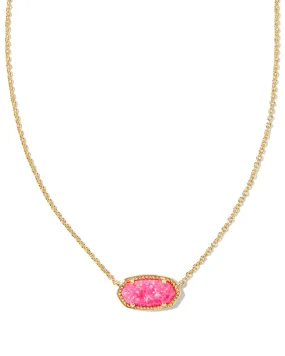 Kendra Scott Elisa Pendant Necklace - Gold & Bright Pink Opal