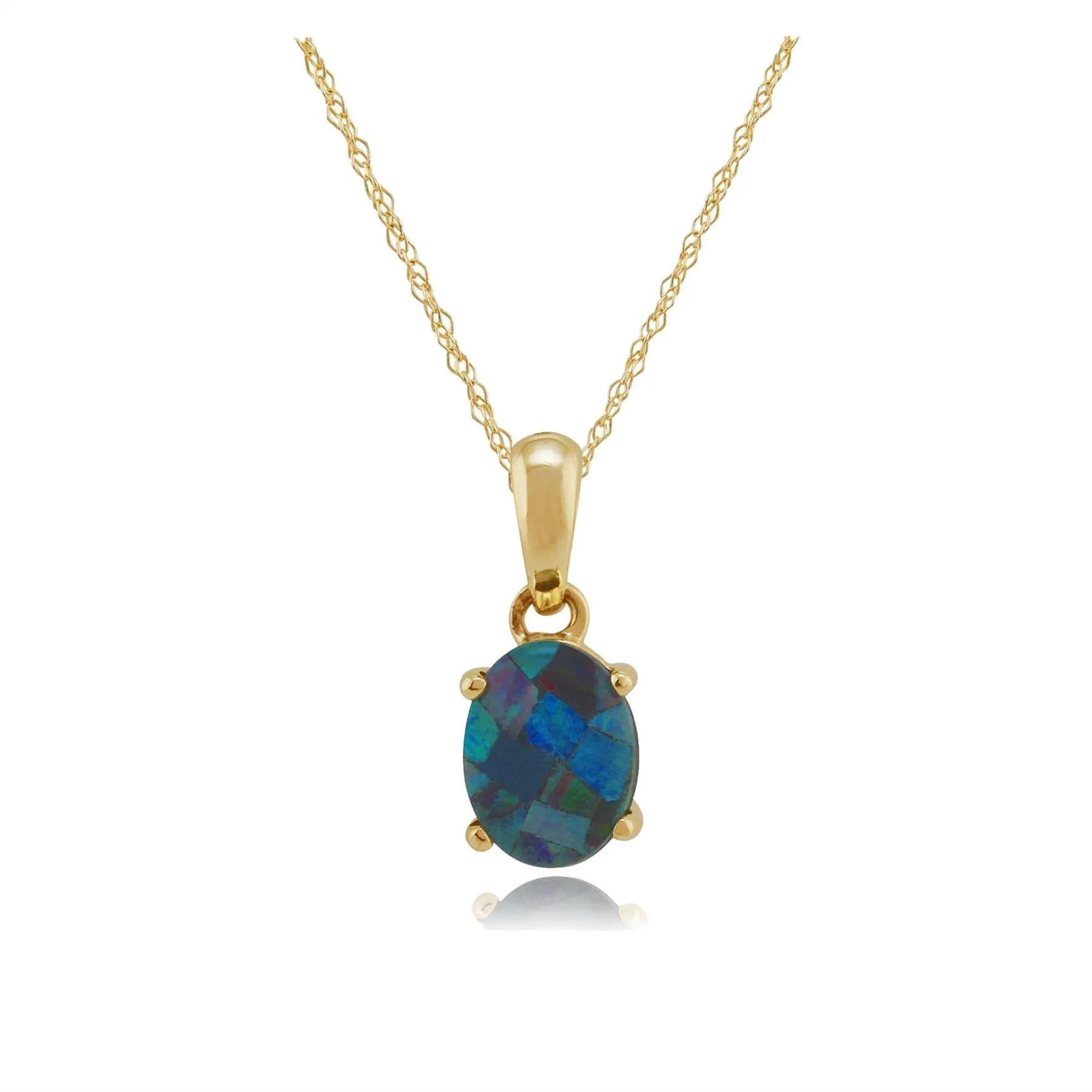 Klassische Triole Opal Halskette in 9ct Gelb Gold