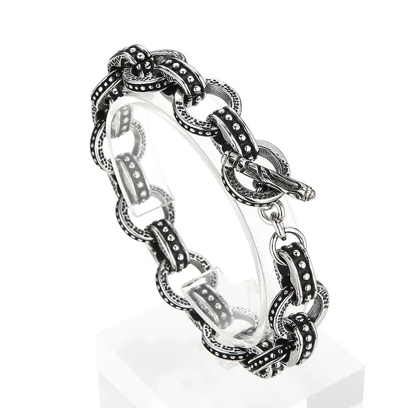 Korean Retro Titanium Steel Interlocking O-Chain Bracelet for Men