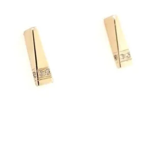 Ladies 9ct Yellow Gold Triangular Diamond Earrings