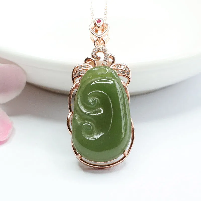 Lake Green Jade Zircon Necklace - Sterling Silver Jewelry