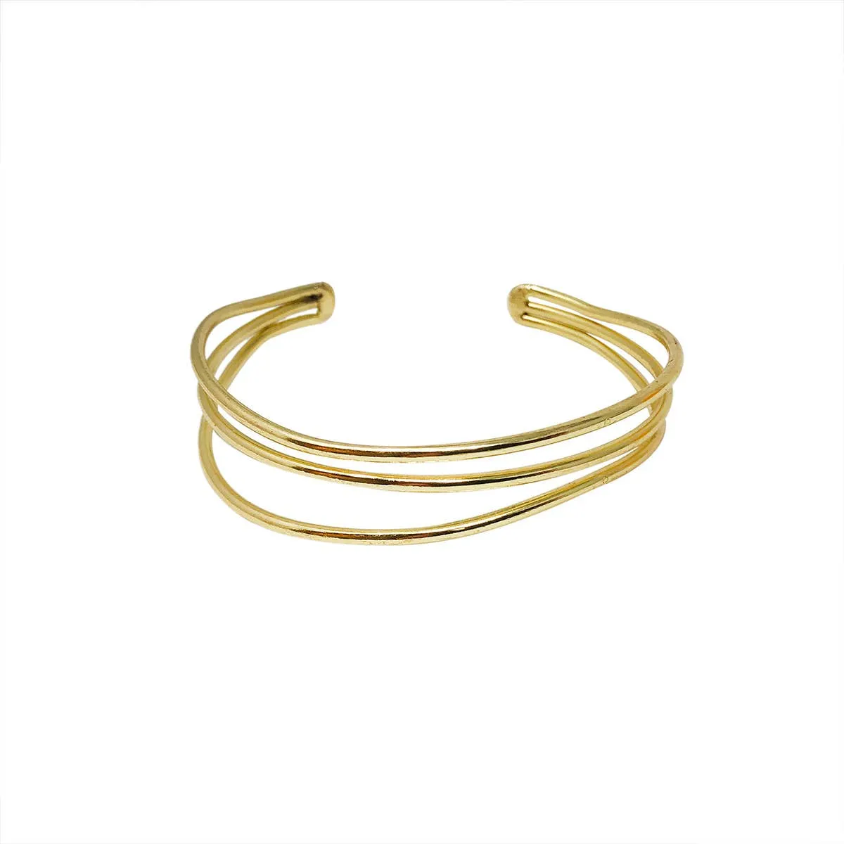 Layered Waves Cuff - Gold