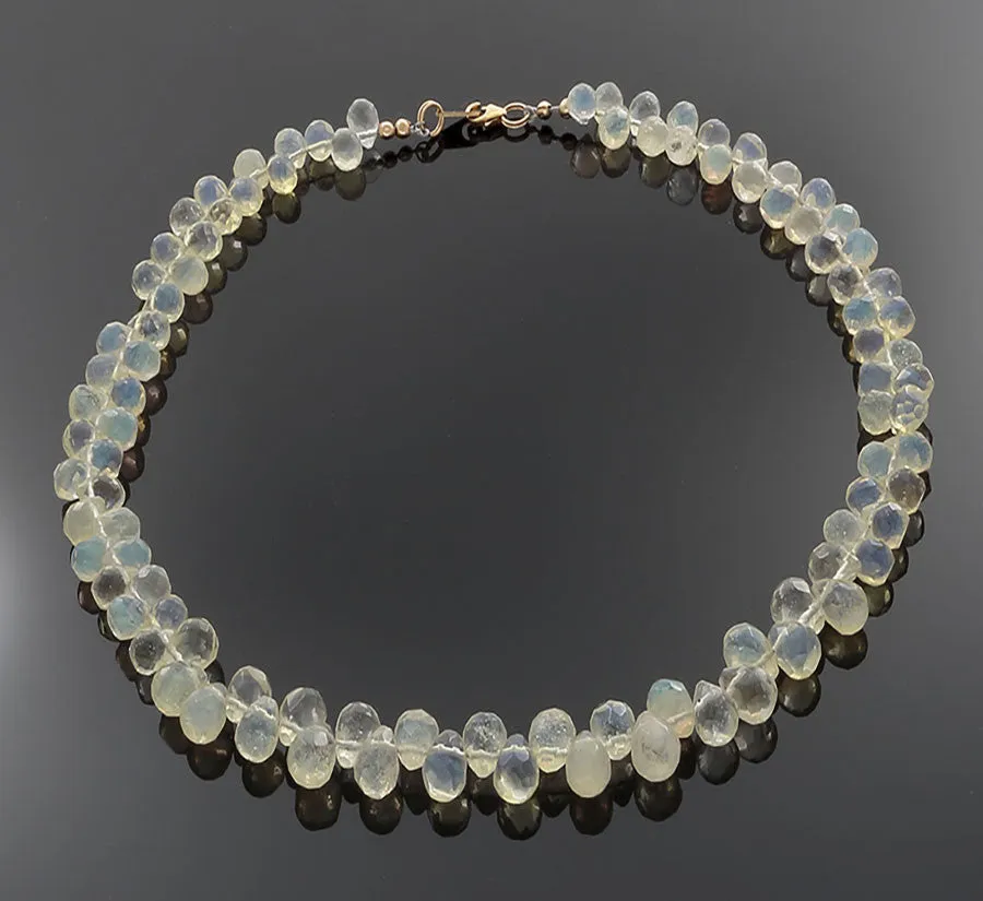 Lemon Quartz Briolli beads with gold-filled clasped Necklace