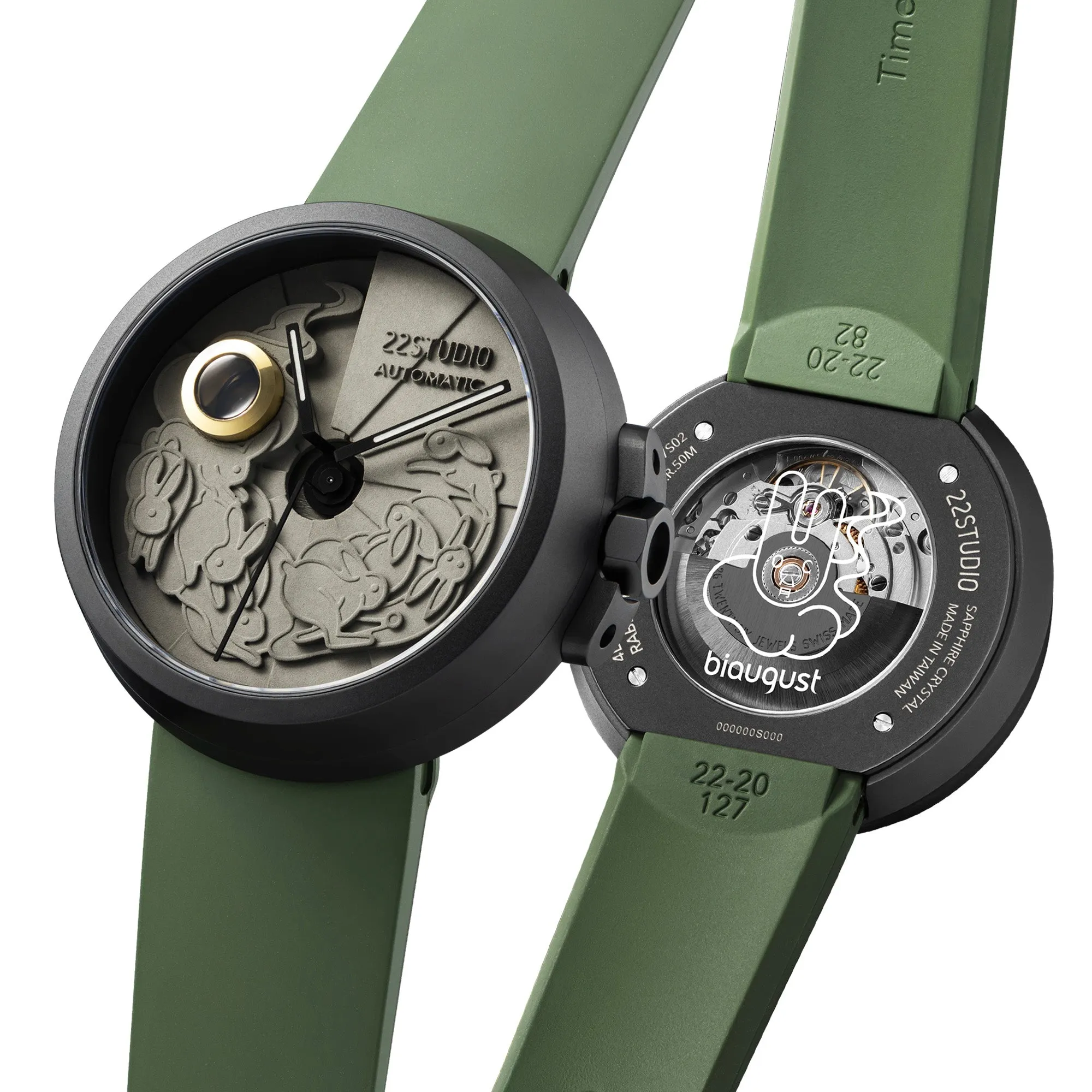 Limited Rabbit Edition Concrete Watch Automatic_Moss green