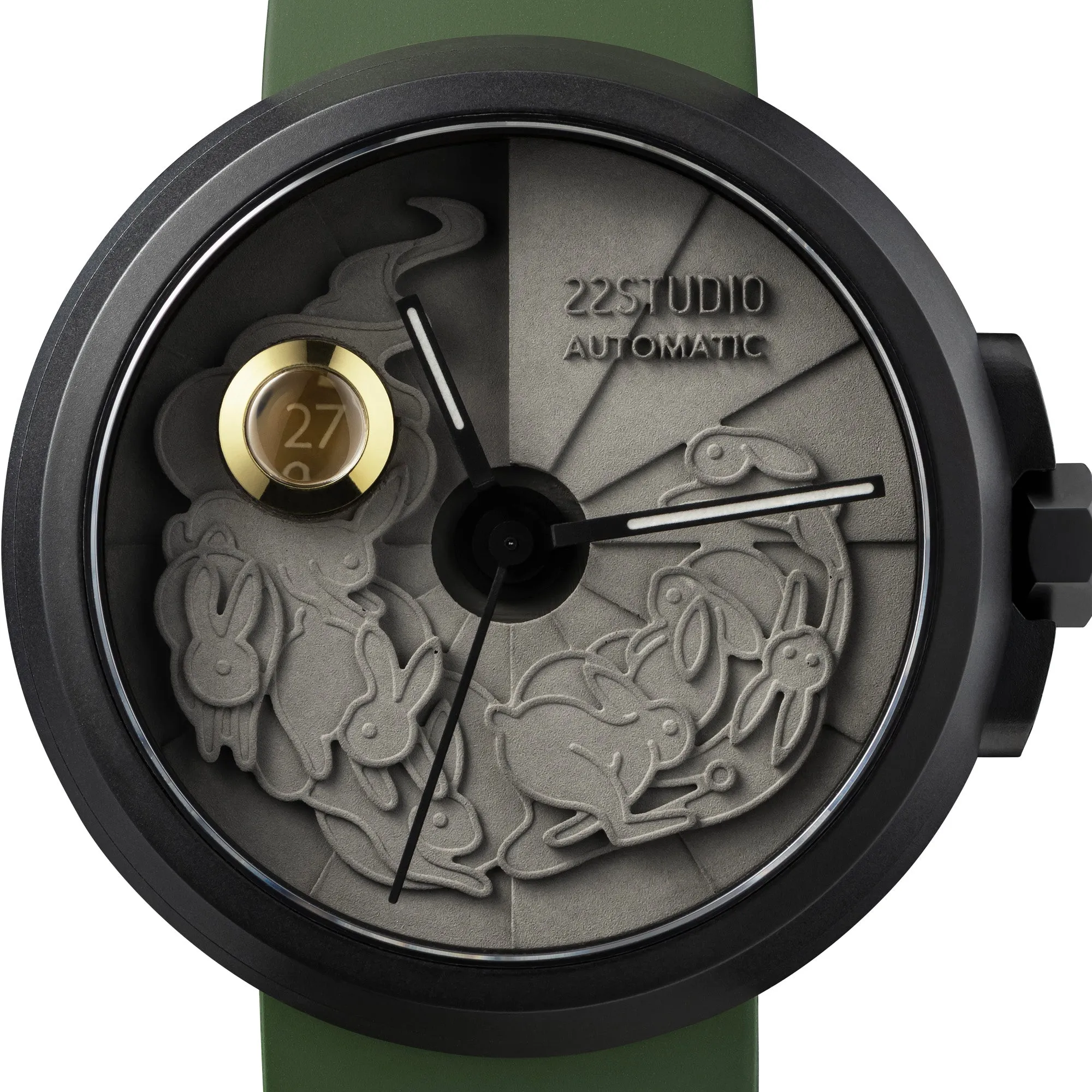 Limited Rabbit Edition Concrete Watch Automatic_Moss green